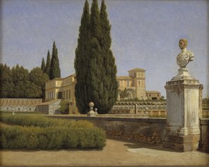 Uitzicht op de tuinen van de Villa Albani. Rome