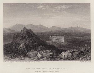 De Areopagus of Marsheuvel, met de Tempel van Theseus Athene door C. (after) Stanfield
