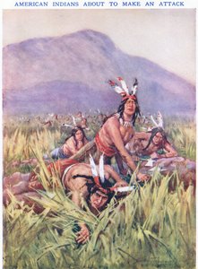 Amerikaanse indianen op het punt van aanvallen