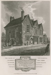 De kapel van het ziekenhuis voor melaatsen in Kent Street, Southwark, genaamd Le Lock