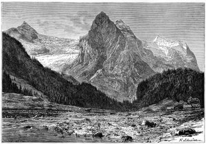 De Wellhorn en de Rosenlaui-gletsjer, Zwitserland, 19e eeuw