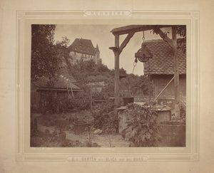 Heidelberg - Uitzicht op het kasteel vanuit de tuin, ca. 1870 (albuminedruk op karton) door C. M. Eckert