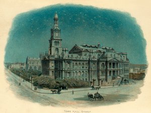 Stadhuis, Sydney, New South Wales, Australië, 1896