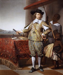 Dutch: Portret van Wollebrant Geleynssen de Jongh (1594-1674) Portrait of Wollebrand Geleynsz de Jongh (1594-1674), with a servant and a child