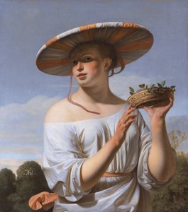 Meisje met grote hoed