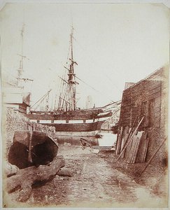 Rivier- en Kaaigezicht c.1846 door Calvert Richard Jones