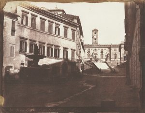 Uitzicht op de Capitol-trappen, Rome, 1846 door Calvert Richard Jones