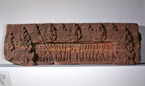 Latei die de mythe van de oorsprong van de Linga en kroning van een koning uitbeeldt, 2e - 7e eeuw door Cambodian Cambodian