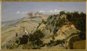 De citadel van Volterra door Jean Baptiste Camille Corot
