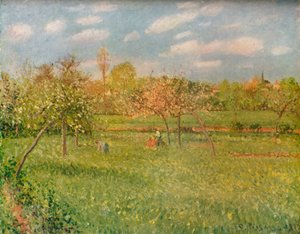 Appelbomen in Eragny, ochtendzon door Camille Jacob Pissarro