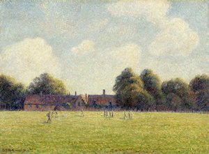 Hampton Court Green, 1891 door Camille Jacob Pissarro