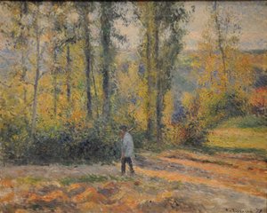 Landschap met een jager, Pontoise door Camille Jacob Pissarro
