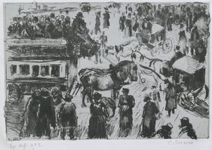 Place du Havre, Parijs, c. 1897 door Camille Jacob Pissarro