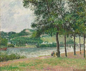 Le Cours-la-Reine te Rouen, Overcast door Camille Jacob Pissarro