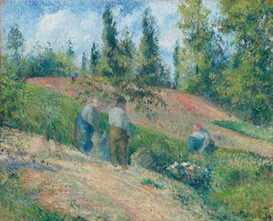 De Oogst, Pontoise, 1880 door Camille Jacob Pissarro