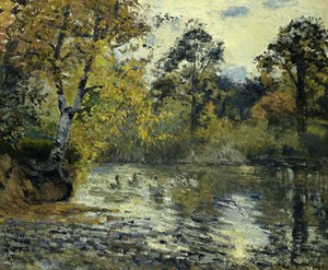 De vijver van Montfoucault door Camille Jacob Pissarro