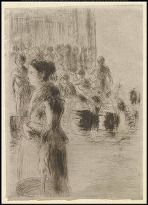 Het Dienstmeisje op de Markt door Camille Jacob Pissarro