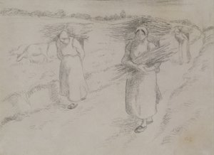De takkenverzamelaars, ca. 1896 door Camille Jacob Pissarro