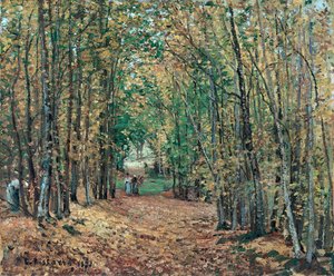Het bos bij Marly door Camille Jacob Pissarro