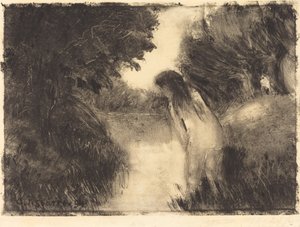 Een Bader door Camille Pissarro