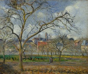 Een Boomgaard in Pontoise in de Winter
