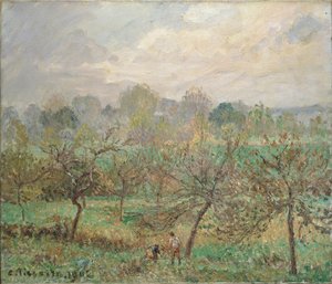 Herfst, Ochtendmist, Éragny-sur-Epte door Camille Pissarro