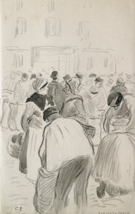 Compositorische studie van de markt in Pontoise