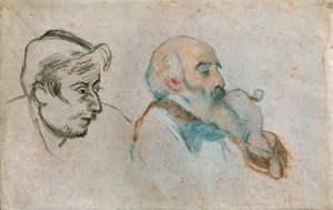 Dubbelportretten van Gauguin en Pissarro ... door Camille Pissarro
