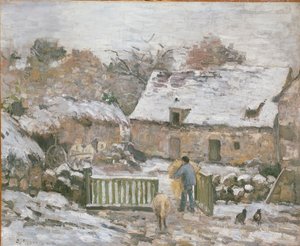 Boerderij in Montfoucault: sneeuweffect