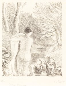 Naakt ganzenhoedster, ca. 1897 door Camille Pissarro