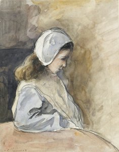 Jeanne-Rachel Pissarro zittend aan een tafel