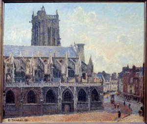 De Kerk Saint Jacques in Dieppe door Camille Jacob Pissarro