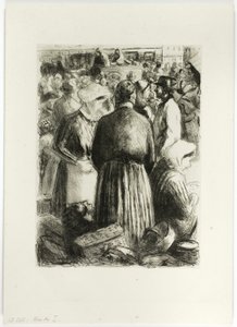 Markt in Pointoise door Camille Pissarro