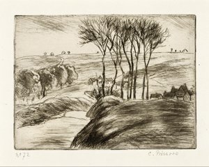 Landschap in Osny door Camille Pissarro