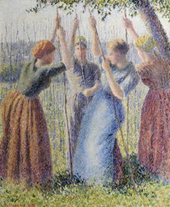 Boerinnen planten rammen door Camille Pissarro