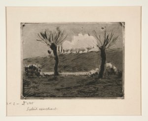 Zonsondergang door Camille Pissarro