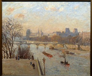 Het Louvre en de Pont des Arts in Parijs
