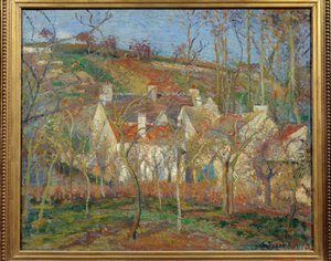 De rode daken, hoek van het dorp, winter