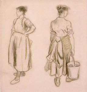 Twee studies van een meisje, 1890