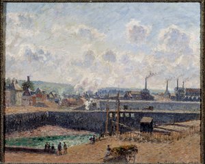 Uitzicht op Dieppe, Duquesne Basin door Camille Jacob Pissarro