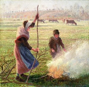 Witte Vorst, vrouw die hout hakt