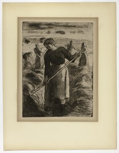 Vrouwelijke Hooier in Éragny door Camille Pissarro