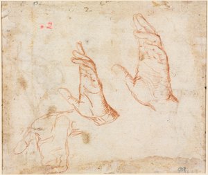 Studie van Handen (verso) door Camillo Procaccini