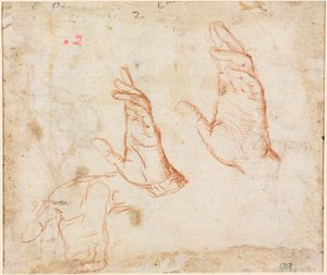 Studie van Handen verso, c. 1590 door Camillo Procaccini