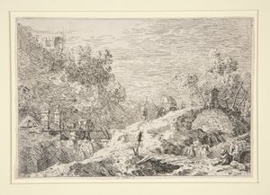 Berglandschap met Vijf Bruggen, uit de Vedute (Zichten)