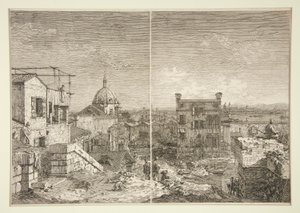 Het Huis met de Inscriptie [en] Het Huis met de Perstyle, uit de serie Vedute (Gezichten) door Canaletto (Giovanni Antonio Canal)