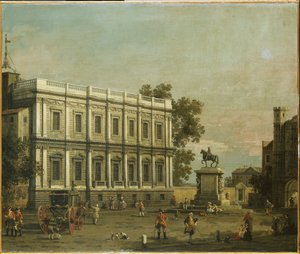 Een Capriccio van gebouwen in Whitehall, ca. 1754 door Giovanni Antonio Canal