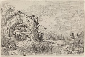 Landschap met een vrouw bij een put, ca. 1735-1746