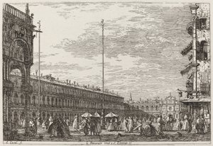 Le Procuratie niove e S. Ziminian V. [rechtsboven], ca. 1735-1746 door Canaletto