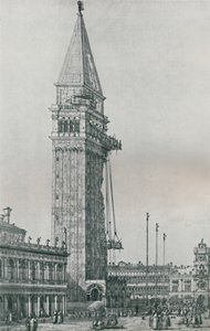 Het repareren van de Campanile, 1746-1756, 1925 door Giovanni Antonio Canal
